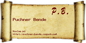 Puchner Bende névjegykártya